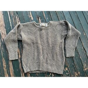 Vintage Limited Express EXP Silk Blend Chunky Knit Sweater Mens Small Green Tan
